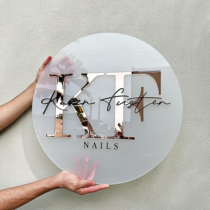 Custom Acrylic Business Sign Acrylic Wall Sign Logo Personalized Wall Decor for Beauty Salon Hanging Office Coffee Shop Signage