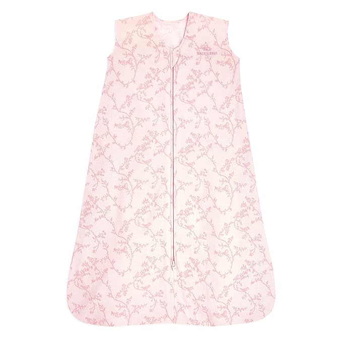 HALO SleepSack, 100% Cotton Wearable Blanket, Swaddle Transition Sleeping Bag, TOG 0.5, Pink Toile, Medium, 6-12 Months