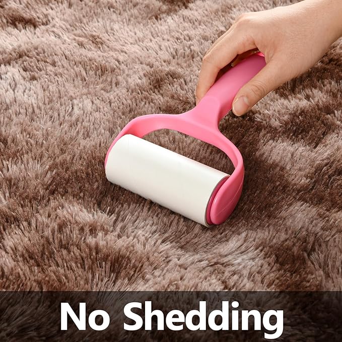 Large Shag Area Rugs 9 x 12, Tie-Dyed Plush Fuzzy Rugs for Living Room, Ultra Soft Fluffy Furry Rug for Bedroom, Indoor Carpet Nursery Rugs for Kids Room Home Decor, Coffee