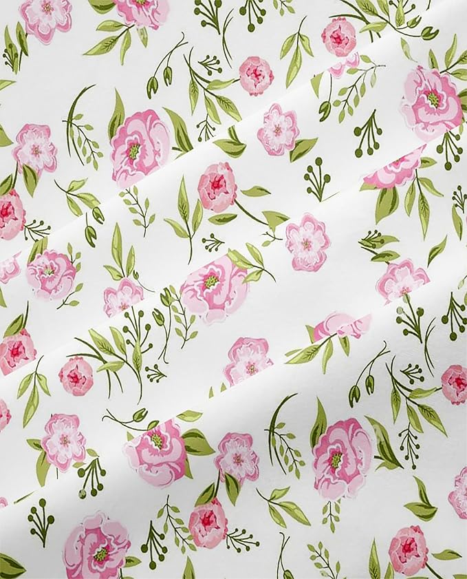 Floral Duvet Cover King Pink White Floral Bedding Sets Vintage Style Garden Flower Comforter Cover Boho Flower Botanical Duvet Cover Girls Women Aesthetic King Duvet Cover with Zipper Ties