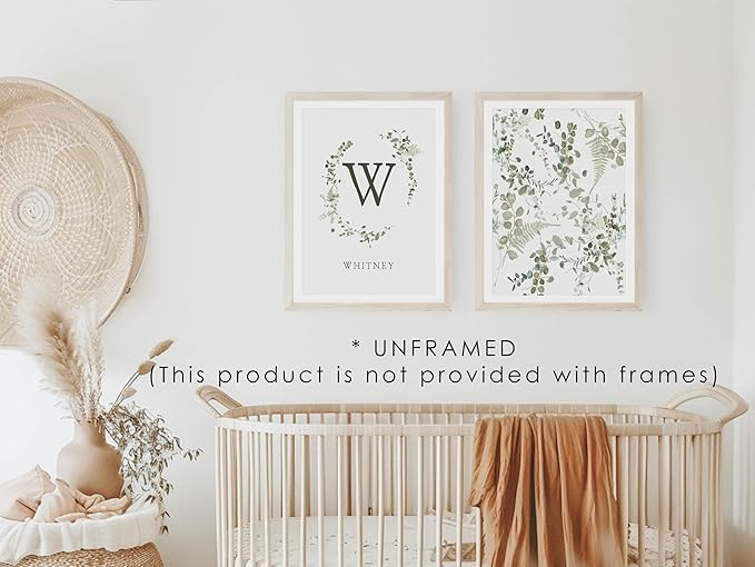 Personalized Name Flower Nursery Wall Art Prints, Crib & Nursery décor, Newborn Baby Girl Gift Present, Floral Baby Girl Room Pictures, Poster For Baby And Kids (6 Prints, Flower 4)