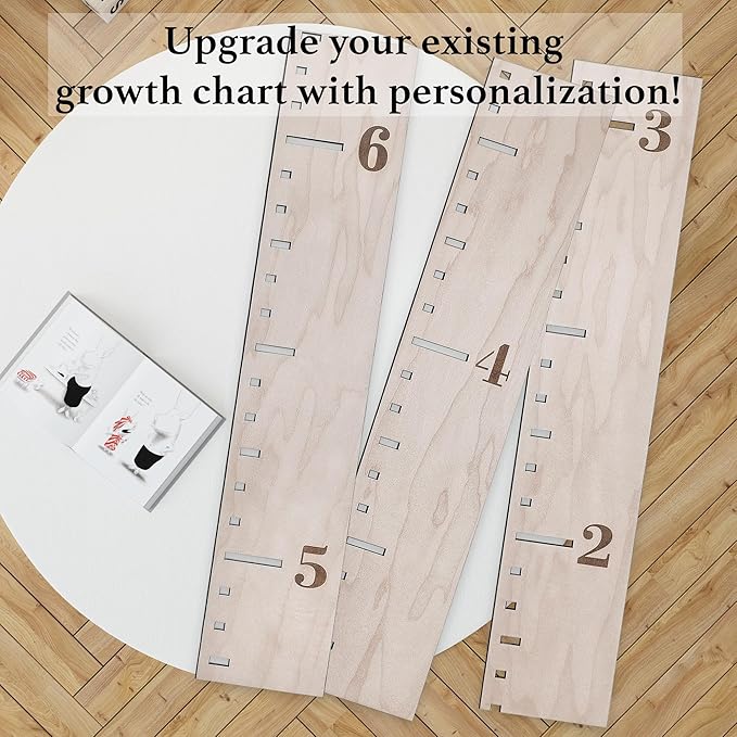 Personalized Top For Wooden Growth Chart Wall Mounted, Wood Kids Measurement Ruler's Personalization