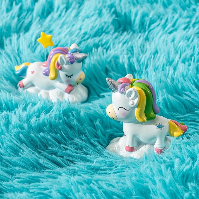 Fluffy 6x9 Rug - Nursery Rugs for Bedroom - Height Pile 1.4" Plush Rug - Fuzzy Throw Rugs Carpet for Bedroom - Teal