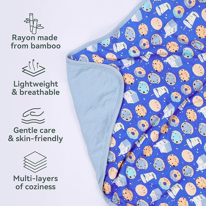 Supersoft Baby Blankets for Girls Boys, Rayon Made from Bamboo Baby Quilt - Breathable & Hypoallergenic Blanket for Bedding Crib Stroller 30"x40" (Blue Dessert)