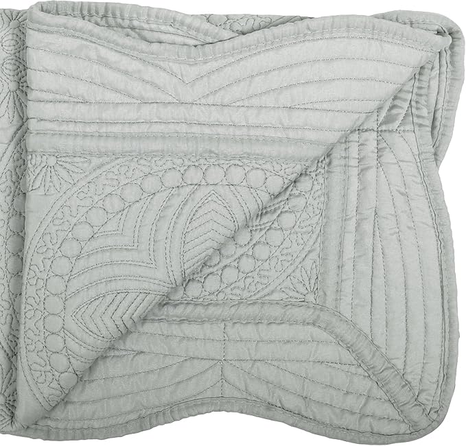 MONOBLANKS Baby Quilt Personlized Monogram Lightweight Embossed Scalloped Throw Blanket Four Seasons (Gray)