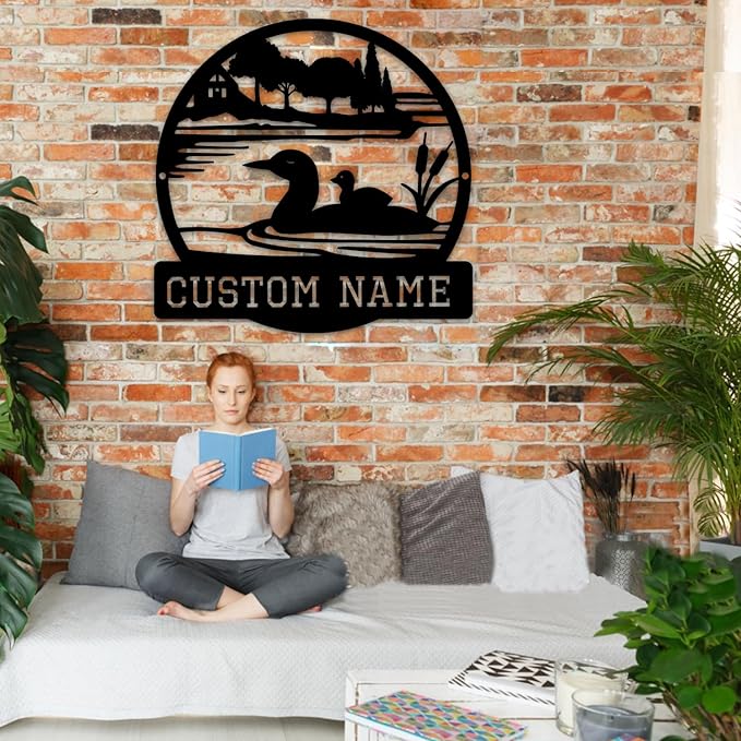 Custom Duck Metal Wall Sign, Personalized Duck Metal Wall Art, Custom Family Name Sign, Farm Decor, Cabin Decor, Porch Sign