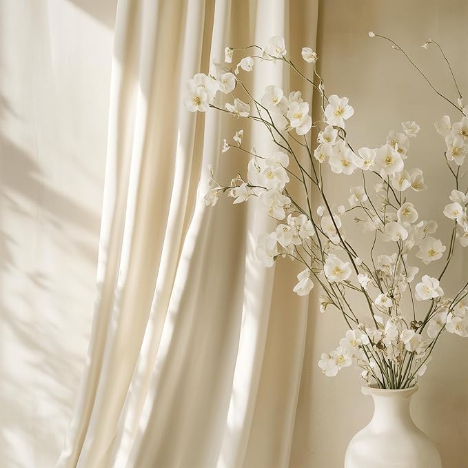 StangH Beige Pinch Pleated Velvet Curtains 96 inches Long, Extra Wide Room Darkening Window Drapes with Hooks Thermal Insulated Luxury Home Decor for Dining Room Track System, W72 x L96, 1 Panel