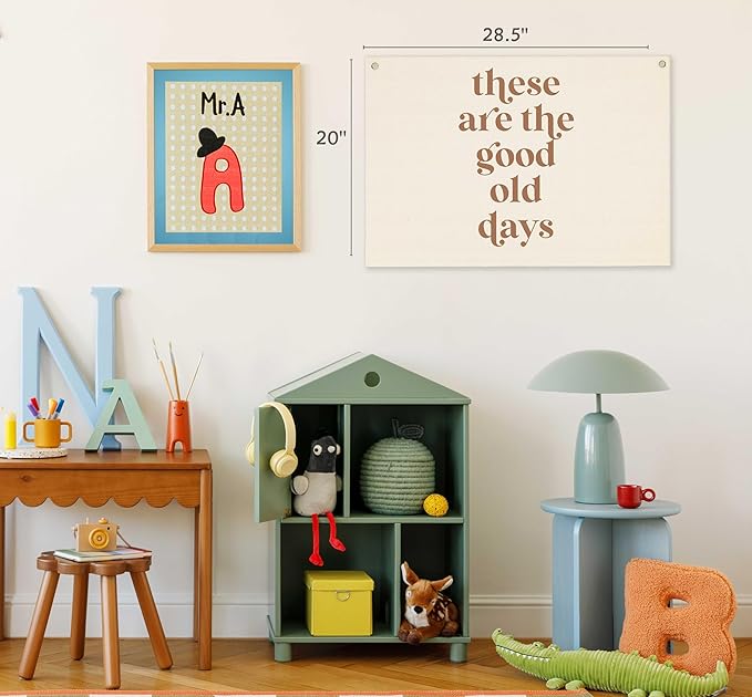 These Are the Good Old Days Inspirational Positive Rectangular Banner Flag Wall Decor Gift for Kids Friends,Home Bedroom Toddler Room Living Room Classroom Office Decor-Birthday Christmas Gift