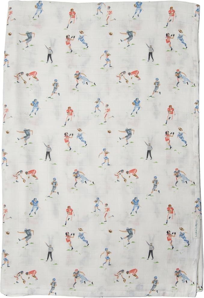 Loulou Lollipop Soft Baby Swaddle Blanket Muslin Wrap Receiving Blanket for Newborn to Toddler Girl and Boy, Large 47” by 47” - Football
