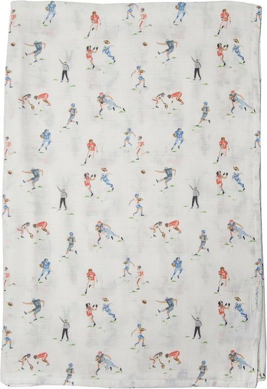 Loulou Lollipop Soft Baby Swaddle Blanket Muslin Wrap Receiving Blanket for Newborn to Toddler Girl and Boy, Large 47” by 47” - Football