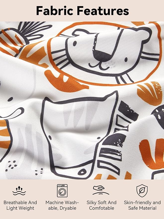 TILLYOU Baby Crib Sheets for Boys Girls, Super Soft Toddler Bed Sheets, 2 Pack Sheets for Standard Crib Mattress 28x52in, Lion
