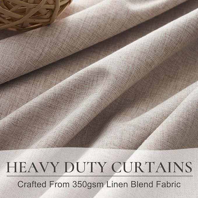 Short Small Window Room Darkening Curtains 54 Inches Long for Bedroom/Basement, Boho Linen Heat Blocking&Soundproof Blackout Curtains Back Tab Pleated with Hooks (50" Wx54 L 2 Panels Burg)