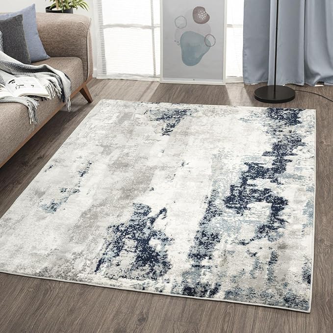 LUXE WEAVERS Kimberly Collection Ivory 5x7 Modern Abstract Area Rug