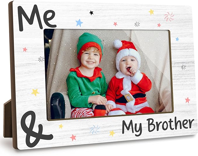 Personalised Baby Photo Frame Keepsake Me and My Brother Christmas Photo Picture Frame, Sibling Keepsake, Ideas Big Brother Gift, Shower Gift and Gender Neutral Nursery Decor - A12