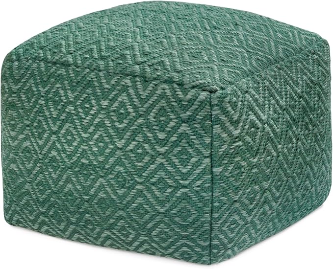 Anji Mountain 100% Handmade & Handcrafted Comfortable Home Décor Pouf Ottoman Footrest for Living Room, Bedroom, Nursery, Kidsroom, Patio Furniture - (22" x 22" x 16" - Sage)