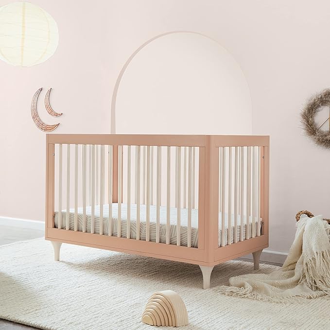 Babyletto Lolly 3-in-1 Baby Crib Convertible to Toddler Bed & Daybed, GREENGUARD Gold Certified, 4 Adjustable Heights - Includes Toddler Conversion Kit, Made of 100% Solid Wood - Canyon/Washed Natural