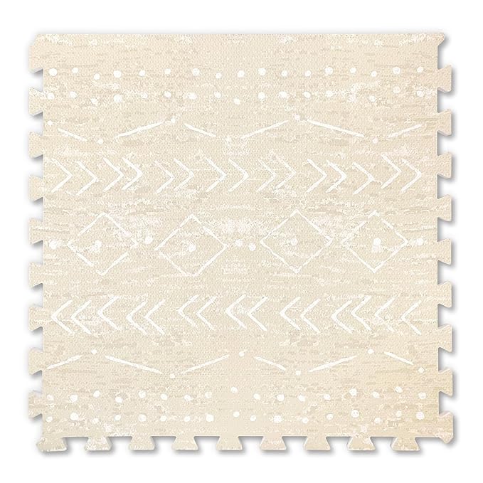 Lillefolk Baby Play Mat for Floor – 4x6ft Beige | Soft Non Toxic Premium EVA Foam Tiles for Tummy Time, Crawling & Playroom – Waterproof Interlocking Floor Mat for Babies & Toddlers (6 Tiles)