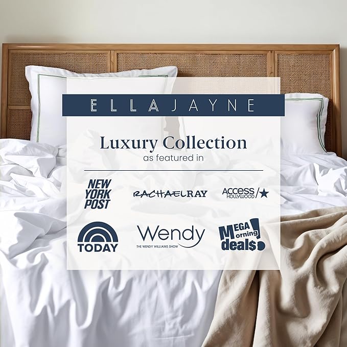 Ella Jayne Duvet Cover Queen Size (3 Pcs), 100% Cotton Percale, Full/Queen, Soft, Breathable & Lightweight, Including Duvet Cover (1 Piece) 90 x 90 Inches with 2 Pillow Shams (Dark Green Design)
