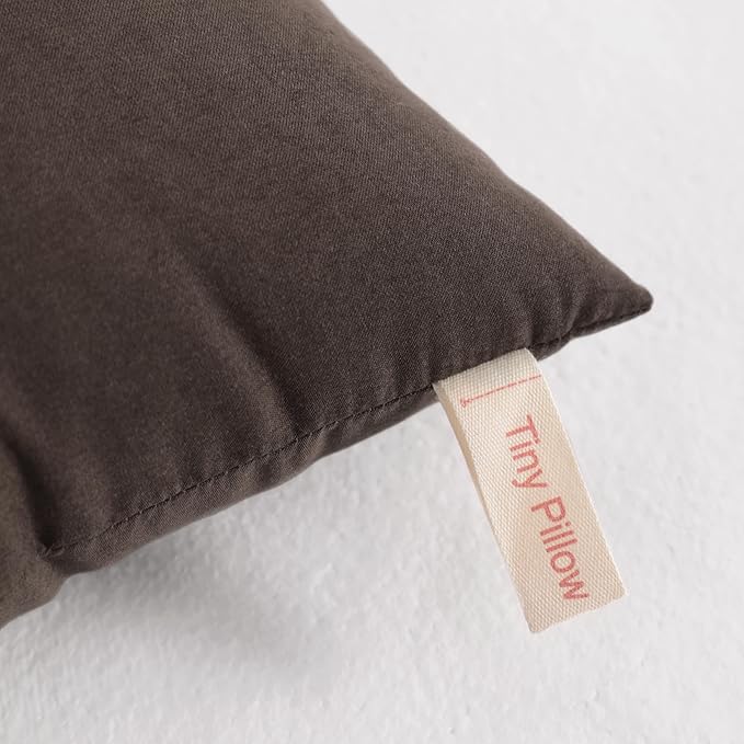 NTBAY Tiny Pillows, Down Alternative 7"x11" Microfiber Mini Pillow for Travel, Pets, Soft Machine Washable Small Pillows for Neck, Wrist, Lumbar and Knee, Dark Brown