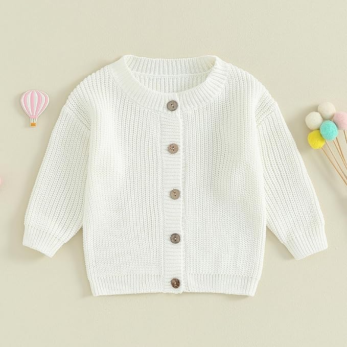 Newborn Baby Boy Girl Knit Sweater Cardigan Winter Warm Button Down Sweatshirt Top Outfit Cute Infant Fall Clothes