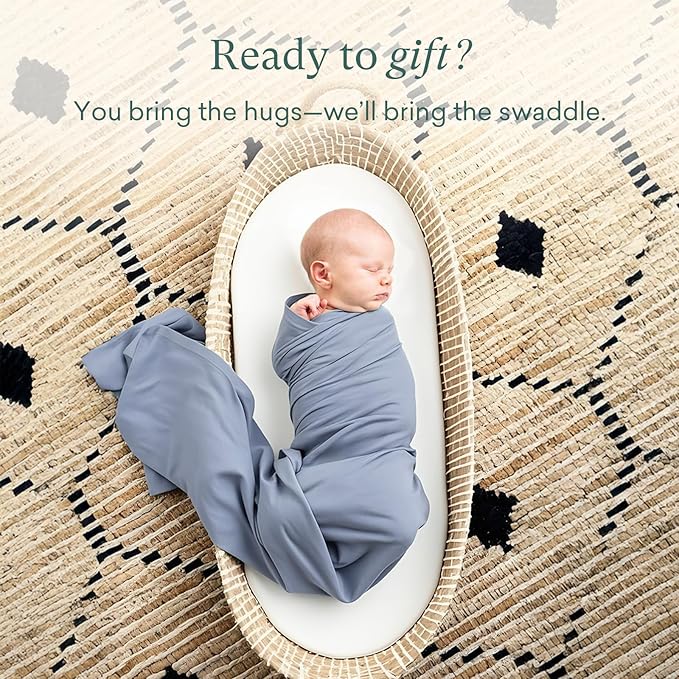 PurComfy Supersoft Swaddle Blanket, Premium Bamboo Viscose Baby swaddling Blankets for Newborns, Lightweight & Breathable Swaddle Blankets for Boys and Girls, 47” x 47”, Neutral Baby Essentials
