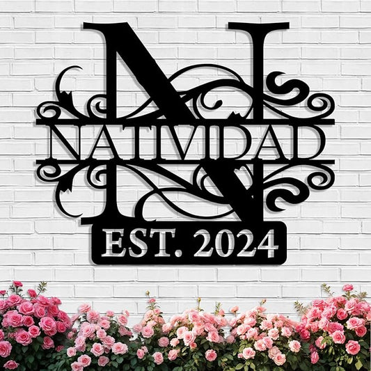 Personalized Family Name Metal Sign | Split Letter Monogram | Metal Signs Customized | Metal Letters for Outdoor Signs | Last Name Sign | Metal Art Wall Decor | Housewarming Wedding Gifts