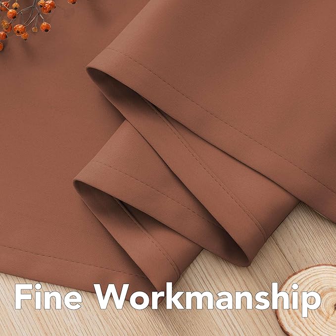 H.VERSAILTEX Room Darkening Curtains for Living Room Light Reducing Thermal Insulated Window Treatment Panels/Drapes Grommet Top 2 Panels (Washed Spice - 52 x 96 Inches)