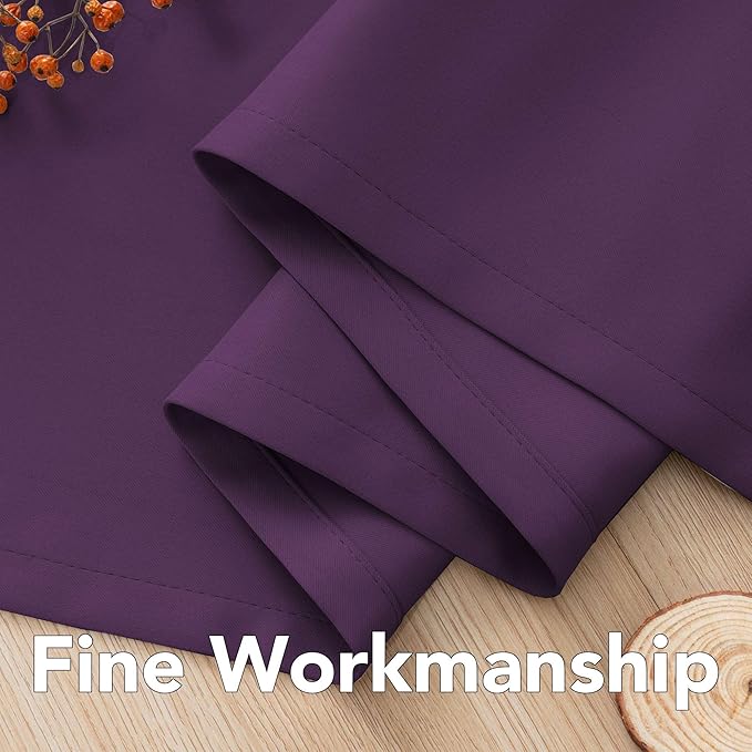 H.VERSAILTEX Blackout Curtains for Bedroom Thermal Insulated Room Darkening Living Room Curtains 72 Inch Long Grommet Privacy Protection Window Curtain Panels/Drapes for Nursery, 2 Panels,Plum Purple