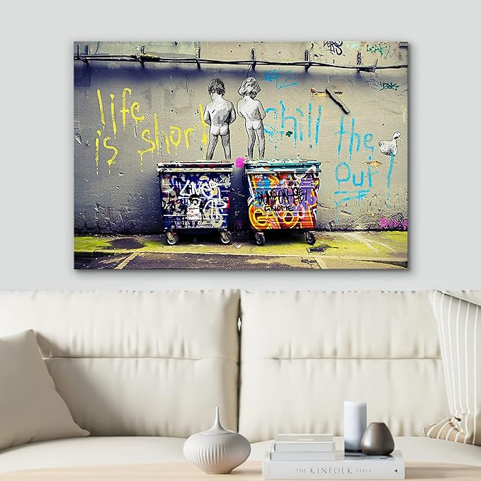 SIGNWIN Canvas Wall Art Banksy Canvas Prints Home Artwork Decoration for Living Room,Bedroom - 16x24 inches