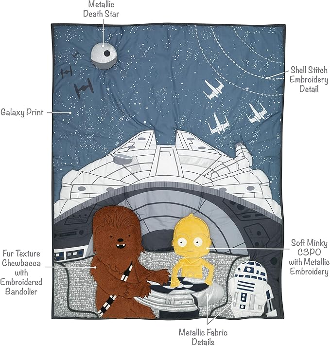 Lambs & Ivy Star Wars Signature Millennium Falcon 3-Piece Baby Crib Bedding Set
