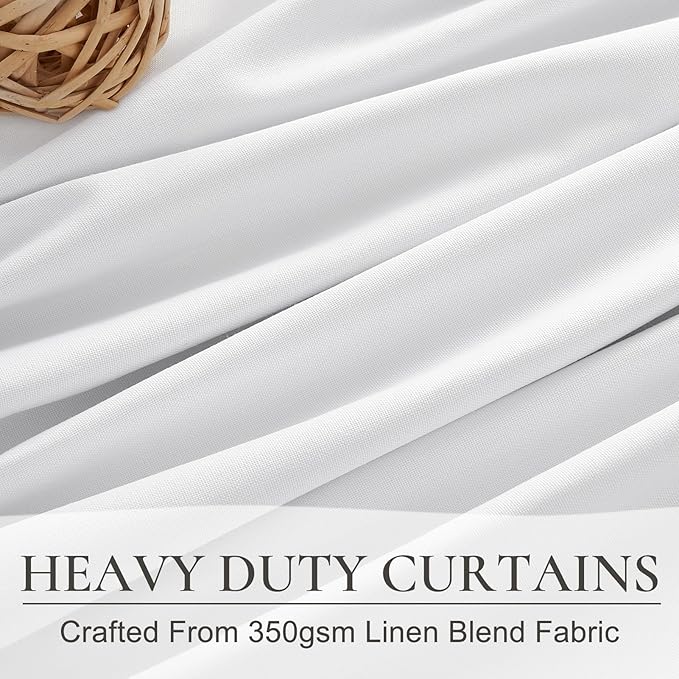 100 Inch Curtains Complete Blackout Curtains for Bedroom 2 Panels Set, Large Window Custom Length 100 Inches Long Neutral Thermal Drapes for Sliding Glass Doors (W50 xL100 2Pcs)