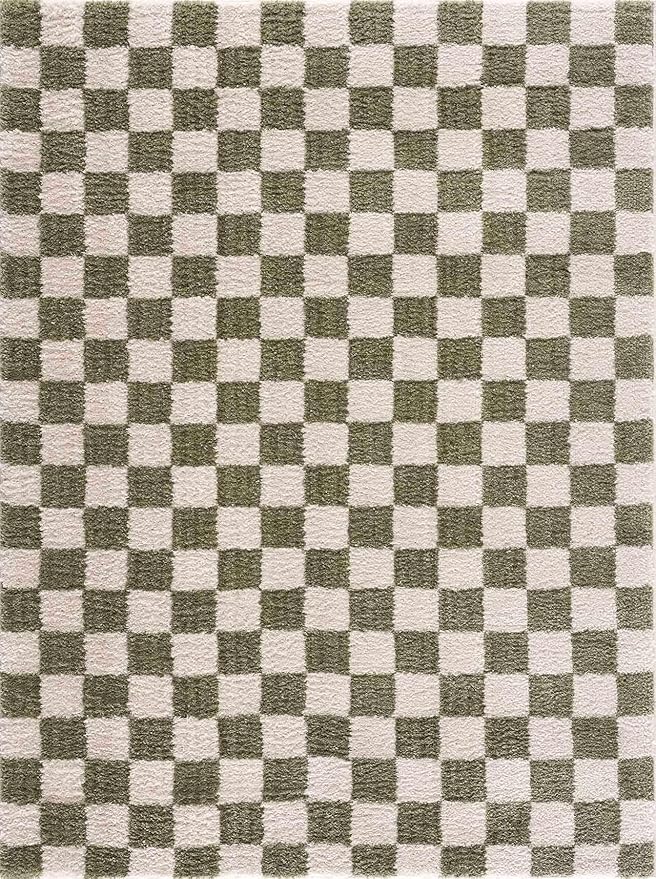 BoutiqueRugs Canika Thick Performance Area Rug - Machine Washable - Dark Green, Off White - 16' x 16' Sample