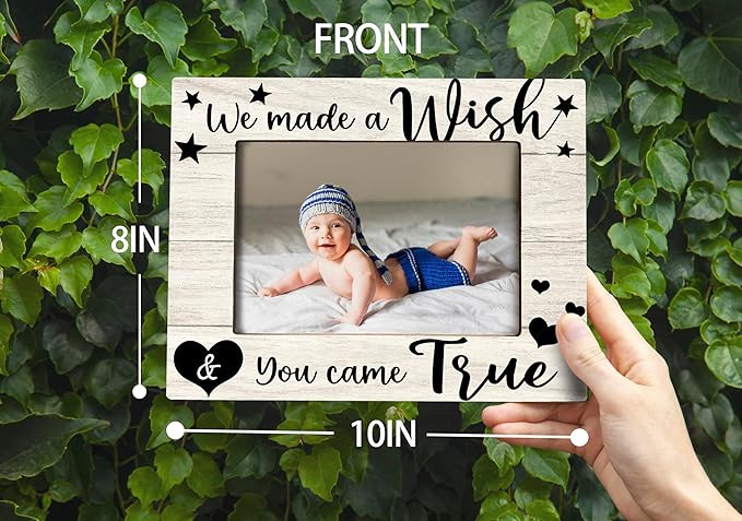 Baby Picture frame, Baby Photo Frame, Baby Girl Nursery Decor, Grandma Picture Frame, New Mom Gifts, We Made a Wish & You Came True, Photo Frame 8x10
