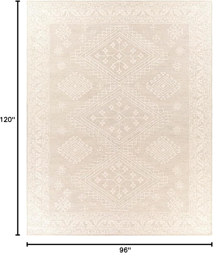 Mark&Day Wool Rugs, 8x10 Ubbena Traditional Taupe Area Rug, Beige Carpet for Living Room, Bedroom or Kitchen (8' x 10')