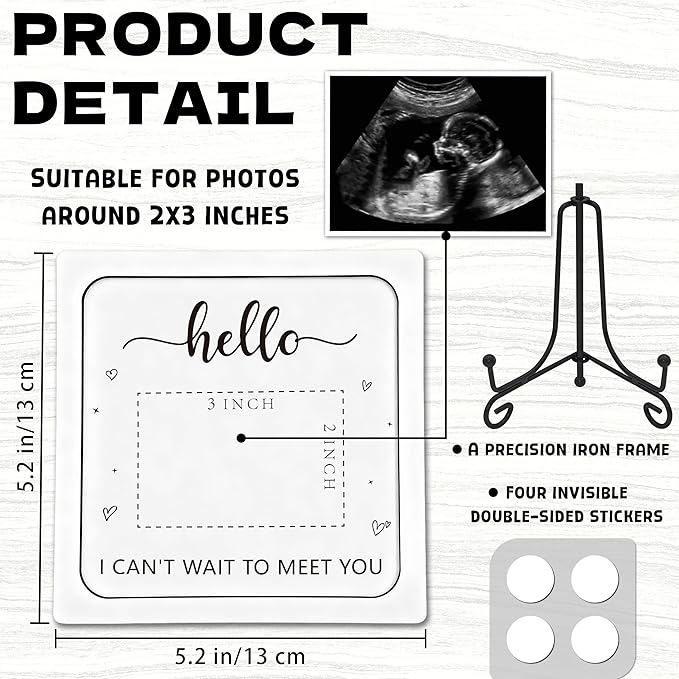 Pregnancy Announcement Ultrasound Picture Frame, We're Pregnant Wooden Surprise Box, Baby Coming Soon Announcement Sign, Pregnancy Reveal Gifts for Grandparents, Husband, Friends, Auntie, Uncle