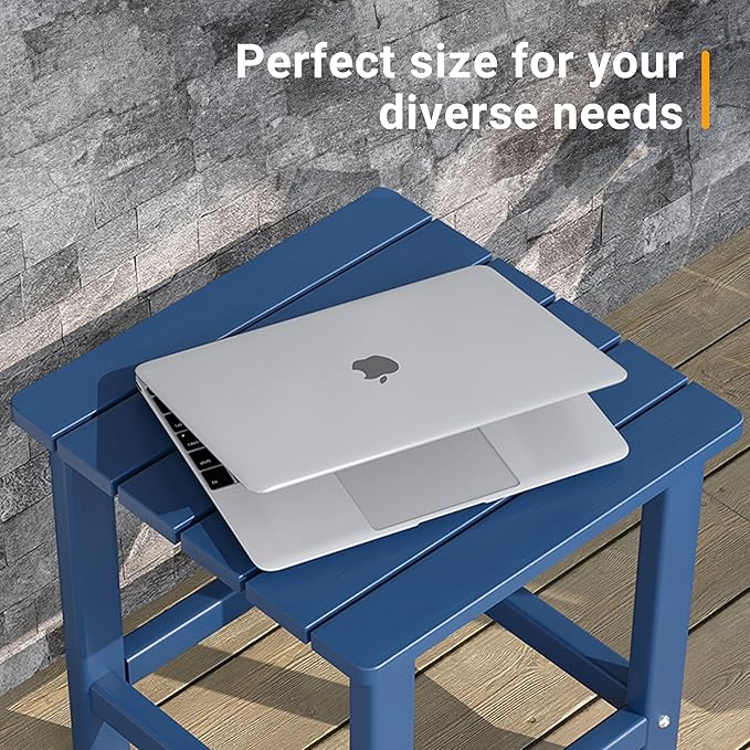 UDPATIO Outdoor Side Table for Patio, 2PCS XL Square Adirondack Table Pool Composite Patio Table, HDPE End Tables for Outside Backyard, Pool, Indoor Companion Easy Maintenance