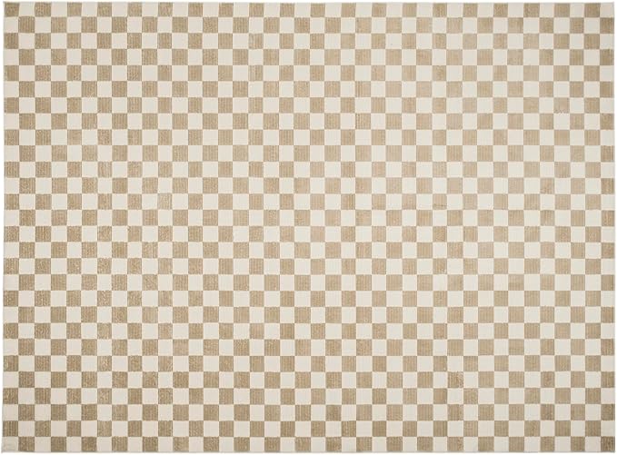 Revival Rugs Gambit 9'2"x12'2" Washable Area Rug for Living Room Bedroom - 100% Recycled Oeko-TEX Certified, Medium Pile, Camel, Beige