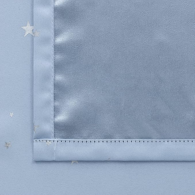 BGment Kids Blackout Curtains for Bedroom, Rod Pocket Room Darkening Curtains Decoration Thermal Insulation Window Drapes for Nursery, Children Room, 2 Panels, Each 42 x 84 Inch, Baby Blue