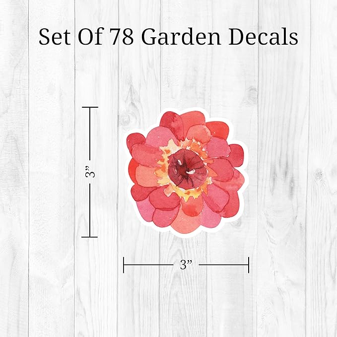 Decalcomania Wildflower Wall Decals - Set of 78 Flower Wall Stickers for Nursery Bedroom Bathroom Classroom Living Room Removable Peel and Stick Indoor Decor