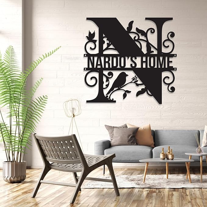 Custom Last Name Signs for Home, Personalized Family Name Sign, Split Letter Monogram Wall Decor, Porch/Front Door Art, Personalized Housewarming/Anniversary/Wedding Gifts