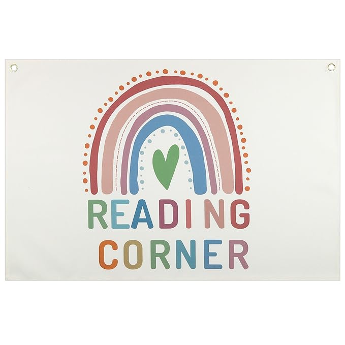 Boho Rectangular Banner Flag Wall Decor Gift for Baby Boy Girl Kids Teen,Reading Rome Nursery Classroom Homeschool Decor-Reading Corner Theme-Baby Present Shower,Birthday Christmas Gift