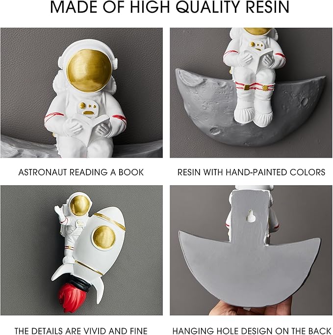 XGZY 5PCS astronauts wall decoration-Decor for Modern Home Decor-decoration for Background 3D Wall Space themed Living Room Sofa Bedroom Wall Kids Room