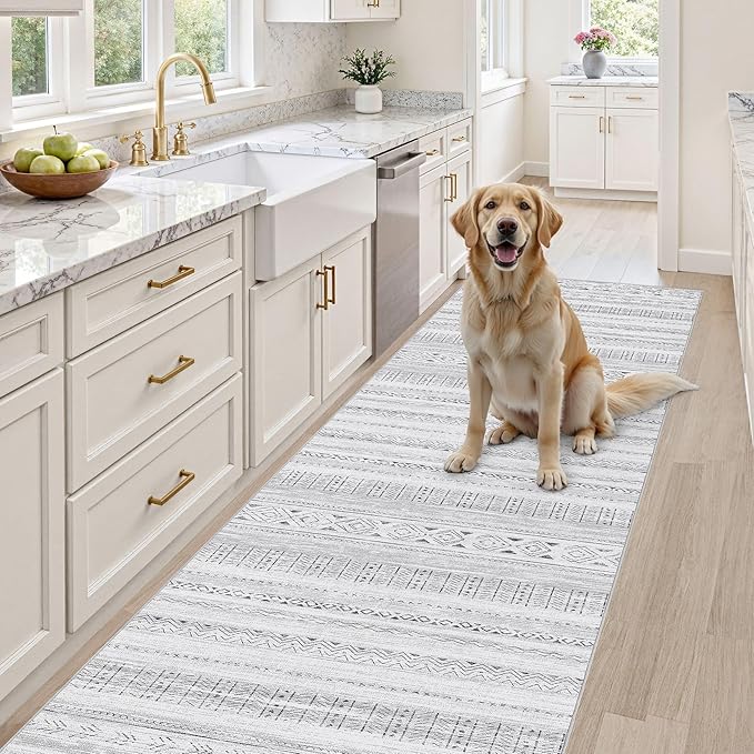 Area Rugs for Living Room Washable Living Room Rug Soft Neutral Indoor Floor Carpet Non-Slip Stain Resistant Modern Boho Rugs for Bedroom Dining Room Kids Room Nursery Office Home Dark Grey