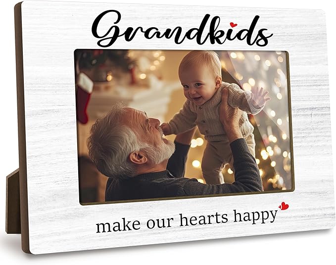 First Christmas Baby Picture Frame - Gender Reveal Decorations and Baby Shower Gifts for New Mom Grandparent Pregnancy Announcement Newborn Nursery 4 X 6 Inch Grandparent Keepsake Frame Decor - A24