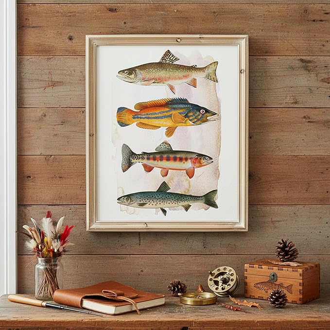 DREAM BIG PRINTABLES Vintage Fishing Decor Art Print - Unframed - 8x10 | Farmhouse Decor | Wall Art for Cabin, Lake House, or Fishing Enthusiast | Made in USA