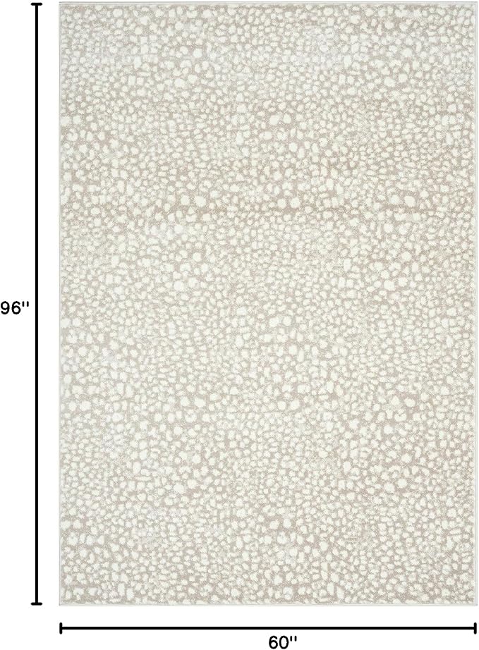 Abani Beige Cheetah Print 5'3" x 7'6" Area Rug Rugs, Arto Collection - Contemporary Durable Accent Rug