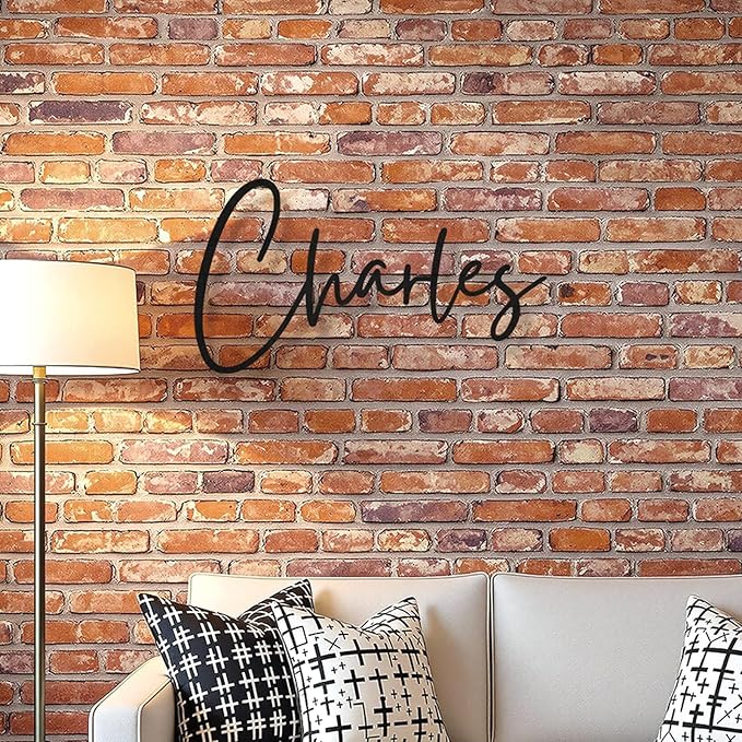 Custom Metal Words - Modern Personalized Script Name Sign - custom name sign baby - Elegant Laser Cut Cursive Wall Art for Baby Name, Wedding & Nursery Home Decoration Gift