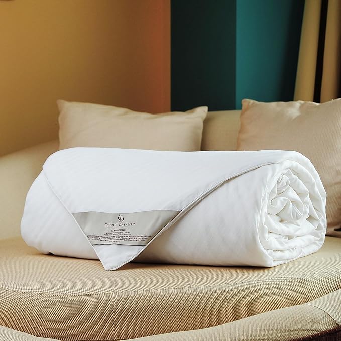 CUDDLE DREAMS Silk Comforter for Spring/Summer/Fall, 100% Long-Strand Silk Filling, Natural & Breathable (Cal. King Size)