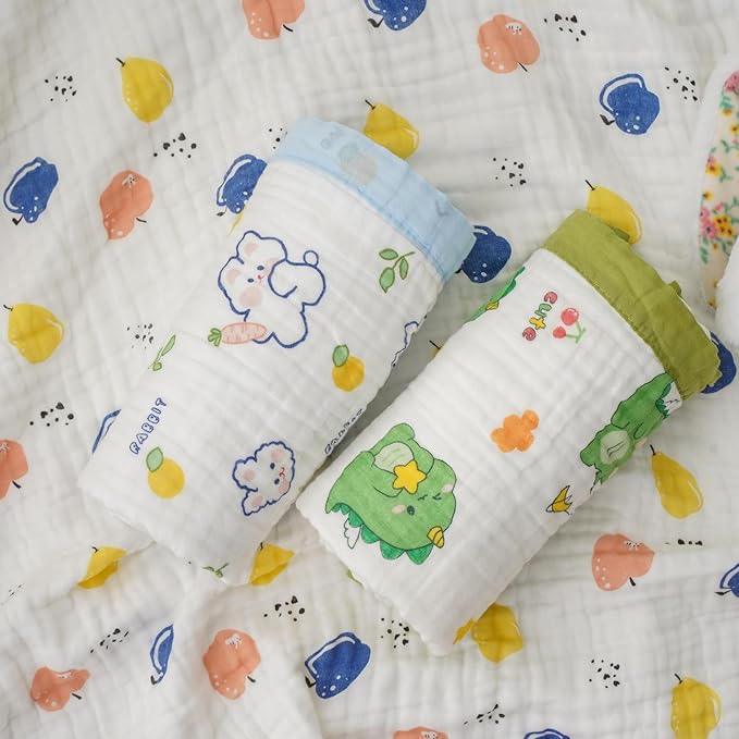 Muslin Baby Blankets, Nursery Blankets for Boys Girls, Swaddle Blankets Neutral Soft Lightweight Toddler and Kids Throw Blankets (Green Dinosaur)