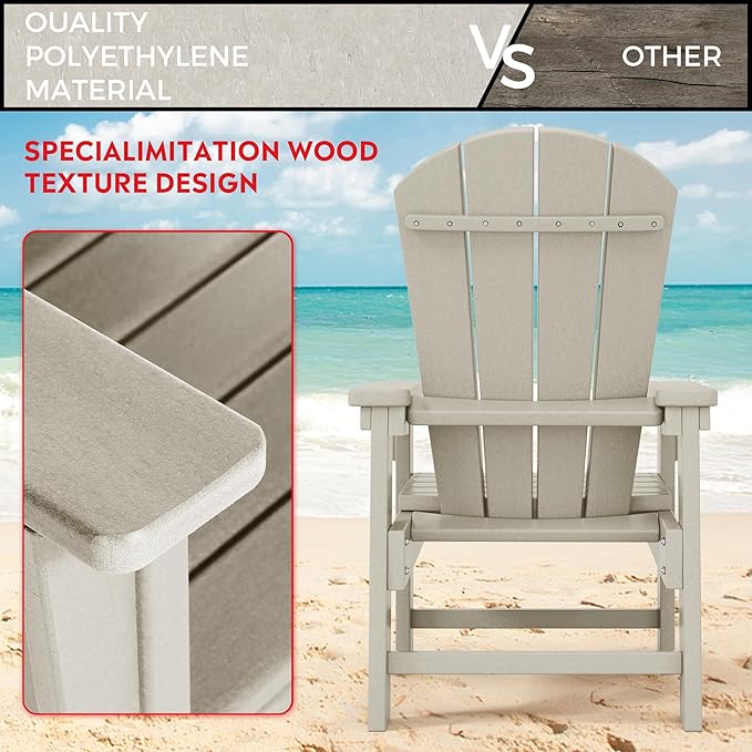 Costaelm Paradise Kids 5-Piece HDPE Outdoor Square Patio Dining Table and Chairs Set, Sand